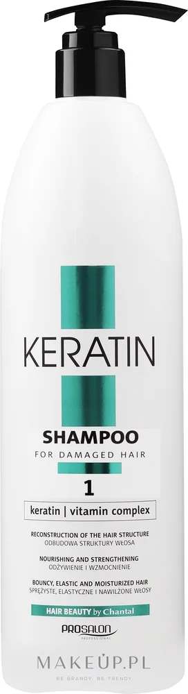 Шампунь Prosalon Keratin Hair Repair с кератином для повреждённых волос, 1000 г