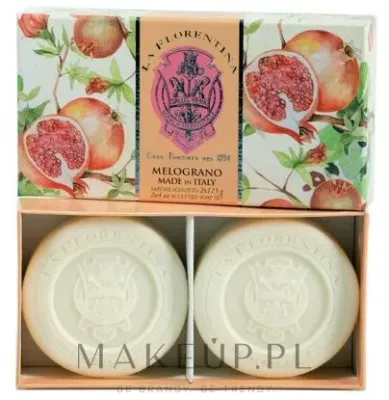 La Florentina Pomegranate мыло кусковое ручной работы с ароматом граната и маслом ши, набор 2 x 115 г