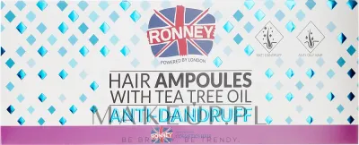 Ампулы для волос против перхоти Ronney Professional Hair Ampoules With Tea Tree Anti-Dandruff, с маслом чайного дерева, 12 ампул по 10 мл
