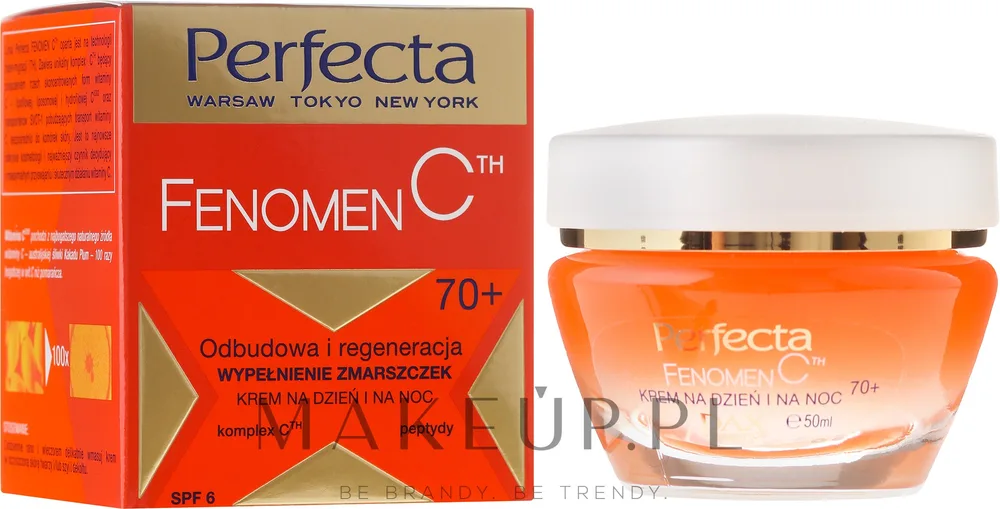 Perfecta Fenomen C крем для лица дневной и ночной 70+, 50 мл, восстановление и заполнение морщин, три формы витамина C и пептиды