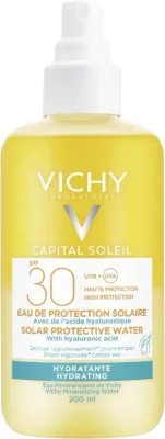 Vichy Ideal Soleil солнцезащитная увлажняющая вода-спрей для тела SPF 30 200 мл, мист с гиалуроновой кислотой