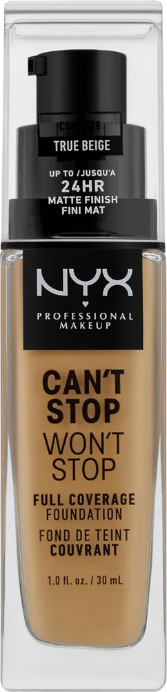 Тональная основа NYX Professional Makeup Can't Stop Won't Stop Full Coverage матирующая, 30 мл, оттенок Cappuccino