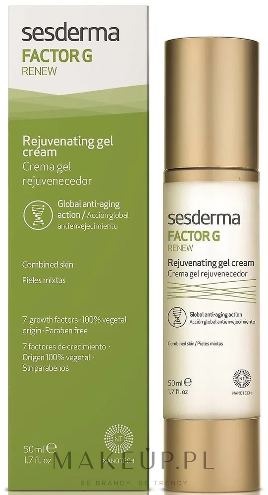 Крем-гель для лица SesDerma Laboratories Factor G Renew Gel Cream обновляющий, лёгкий, 50 мл