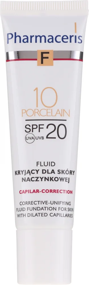 Тональный флюид Pharmaceris F Capilar-Correction для кожи с покраснениями SPF 20, 30 мл, оттенок 10 - Porcelain
