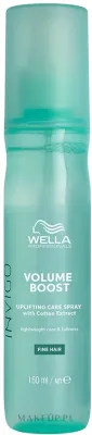 Спрей для объёма волос Wella Professionals Invigo Volume Boost Uplifting Care Spray с экстрактом хлопка, приподнимает волосы у корней, 150 мл