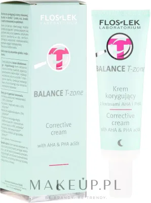 Ночной крем для лица Floslek Balance T-Zone с кислотами AHA и PHA для комбинированной кожи 50 мл