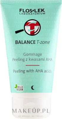 Пилинг-гоммаж для лица Floslek Balance T-Zone с кислотами AHA, для комбинированной кожи