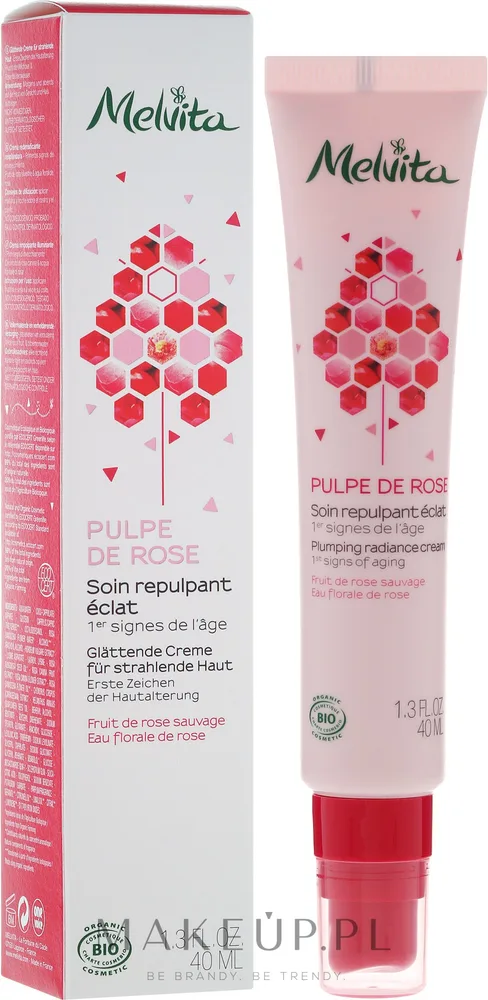 Крем для лица Melvita Pulpe de Rose Plumping Radiance с водой розы придающий сияние 40 мл