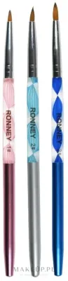 Набор кистей для дизайна ногтей Ronney Professional Acrylic Nail Art Brushes RN 00453, 3 шт