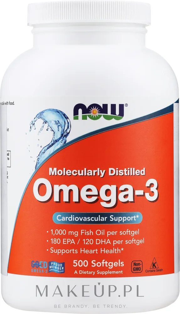 БАД Now Foods / Omega-3 1000 мг, рыбий жир, 180 EPA/120 DHA, 90-500 шт