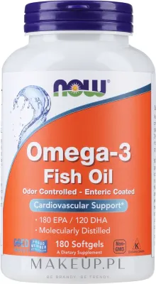 БАД Now Foods / Omega-3 1000 мг, рыбий жир, 180 EPA/120 DHA, 90-500 шт, 180 шт