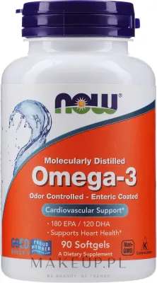 БАД Now Foods / Omega-3 1000 мг, рыбий жир, 180 EPA/120 DHA, 90-500 шт, 90 шт