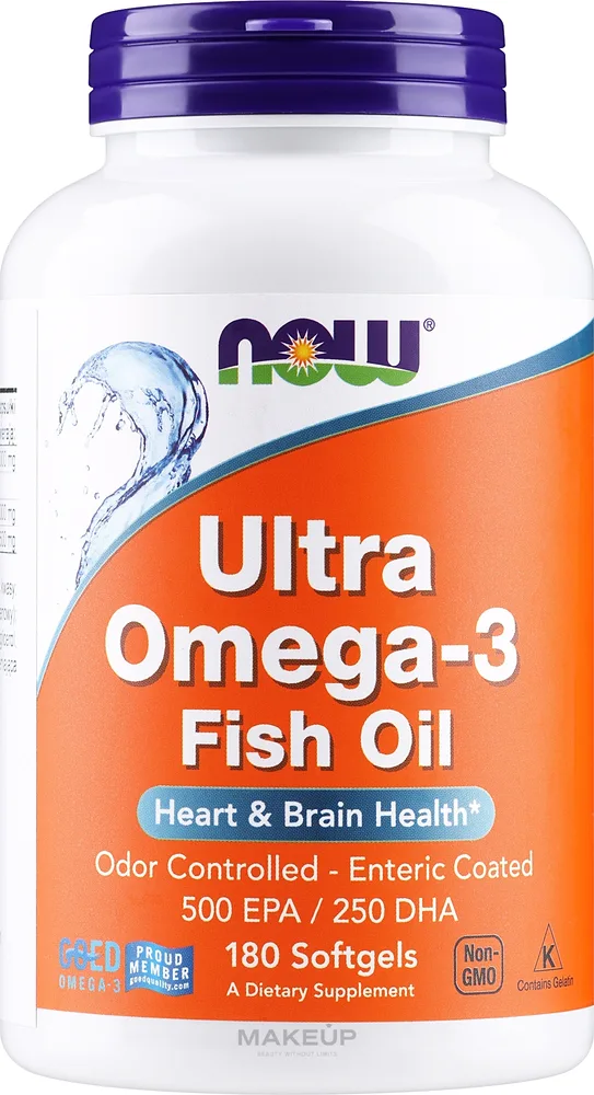 БАД Now Foods / Ultra Omega-3, рыбий жир, 500 EPA/250 DHA, 90-180 шт