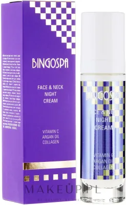 Крем для лица и шеи BingoSpa ночной с витамином C, аргановым маслом и коллагеном 50 г