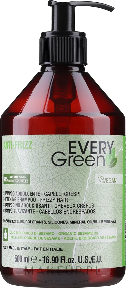 Шампунь EveryGreen Anti-Frizz для сухих, кудрявых волос против пушистости, 250 мл
