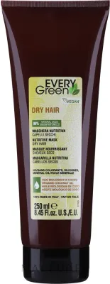 Маска для волос EveryGreen Dry питательная, для сухих волос, масло ши и кокоса, соевые протеины, увлажнение и блеск