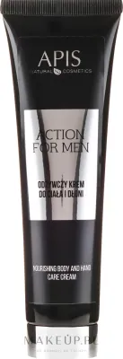 APIS Professional For Men Action крем для тела и рук питательный мужской 300 мл, с гиалуроновой кислотой и маслом арганы