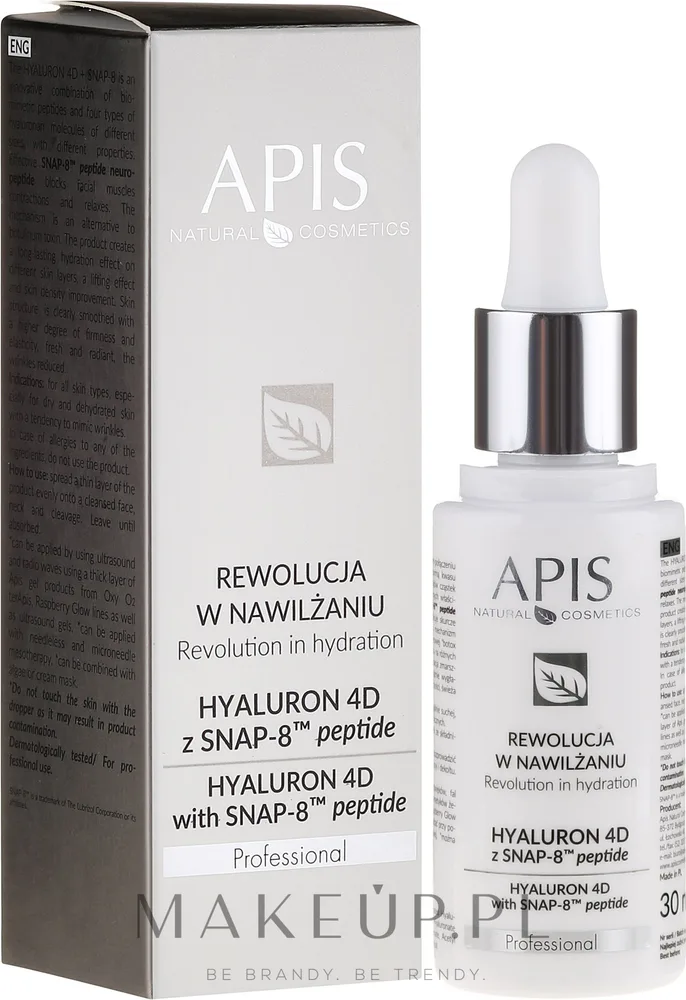 Сыворотка для лица APIS Professional Hyaluron 4D + Snap-8 Peptide увлажняющая с гиалуроновой кислотой и пептидом 30 мл