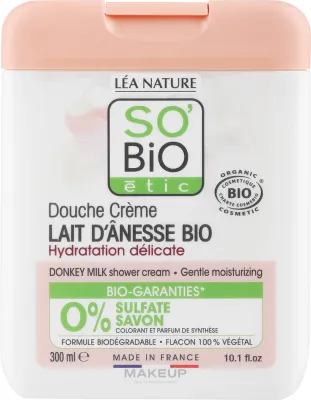 So'Bio Etic Cream Shower крем для душа и ванны с ослиным молоком, мягкое очищение для всех типов кожи, 650 мл