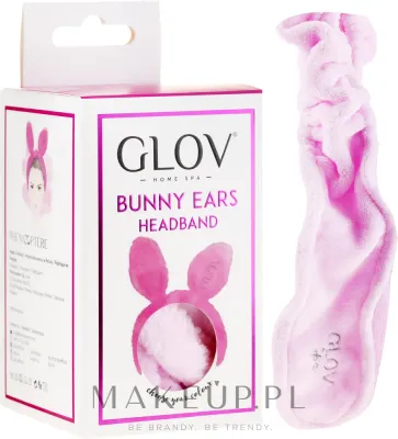 Повязка для волос Glov Spa Bunny Ears Headband плюшевая, с ушками, розовая, 1 шт