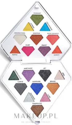 Палетка теней для век I Heart Revolution Diamond Bright Palette, 20 оттенков, металлик и мерцание, 84,8 г