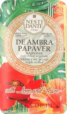 Мыло кусковое растительное Nesti Dante, амбра и красный мак, 250 г