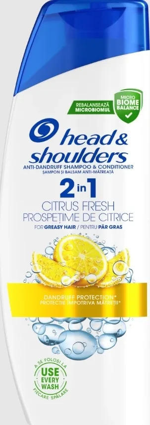 Head & Shoulders Head & Shoulders Citrus Fresh 2in1 - Шампунь 2 в 1 Head Shoulders Citrus Fresh 2in1 Цитрусовая свежесть, 330 мл / 400 мл / 625 мл