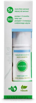 Сухой шампунь для объёма волос Ecocera Push-up, для всех типов волос, 15 г
