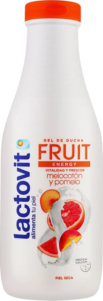 Энергетизирующий гель для душа Персик и грейпфрут Lactovit Fruit Shower Gel, 500 мл