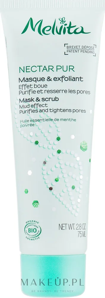 Очищающая маска-скраб для лица, сужающая поры Melvita Nectar Pur Mask & Scrub Mud Effect, 75 мл