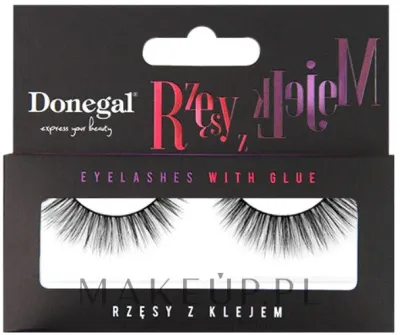 Накладные ресницы с клеем Donegal Eyelashes, модель 4474, длинные и густые, 2 шт