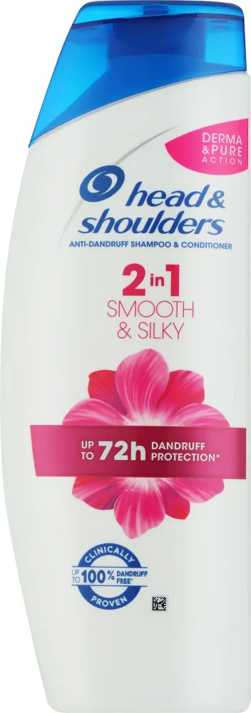 Head & Shoulders Head & Shoulders 2 in 1 Smooth & Silky Anti-Dandruff Shampoo Conditioner - Шампунь и кондиционер против перхоти 2 в 1 Head and Shoulders Smooth and Silky Anti-Dandruff Shampoo Conditioner, для гладких и шелковистых волос, 400 мл