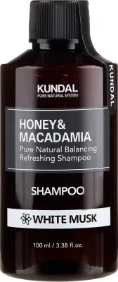 Шампунь для волос Kundal Honey and Macadamia Shampoo White Musk натуральный, балансирующий, освежающий, Белый мускус