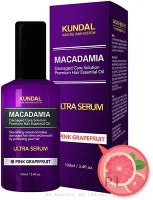 Ультрасыворотка для волос Kundal Macadamia Pink Grapefruit Ultra Serum Розовый грейпфрут, увлажняющая