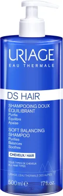 Шампунь Uriage DS Hair Soft Balancing против перхоти, с глицерином и гибискусом, 500 мл