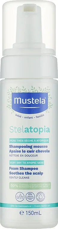 Шампунь-пенка Mustela Stelatopia для младенцев, с маслом авокадо, без парабенов и фталатов, 150 мл