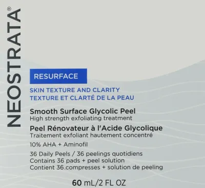 NeoStrata Resurface пилинг для лица ежедневный с гликолевой кислотой отшелушивающий набор 60 мл и 36 косметических дисков