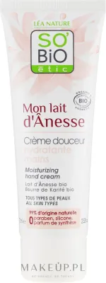 Крем для рук So'Bio Etic Mon Lait d'Anesse Moisturizing Hand Cream увлажняющий, с ослиным молоком, 75 мл