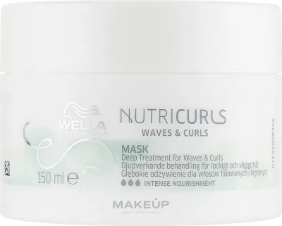 Wella Professionals Wella Professionals Nutricurls Mask - Маска для волос Wella Nutricurls питательная, для вьющихся и кудрявых волос, масло жожоба и камелии, форма локона, 150 мл