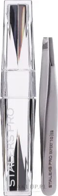 Пинцет для бровей Staleks Pro Expert 10 Type 2 TE-10/2, медицинская нержавеющая сталь, 1 шт