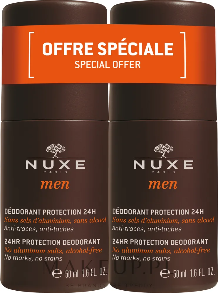 Набор дезодорантов Nuxe Men 24hr без солей алюминия с гидролатом шалфея 2x50 мл