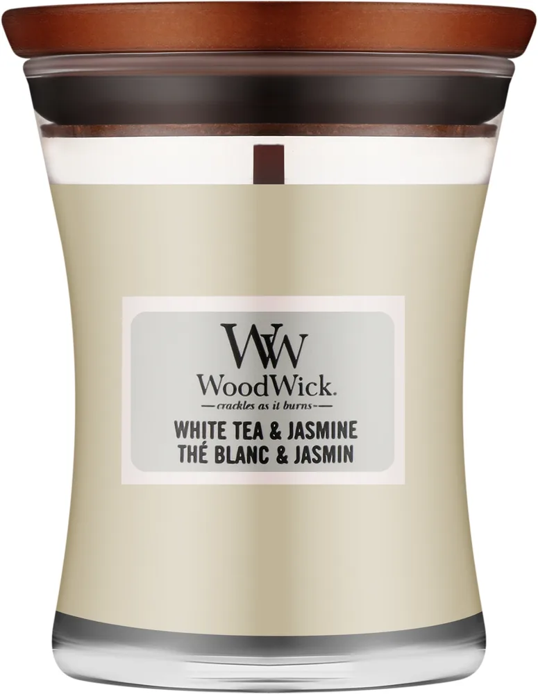 WoodWick WoodWick Hourglass Candle White Tea & Jasmine - Ароматическая свеча в стекле Hourglass White Tea & Jasmine