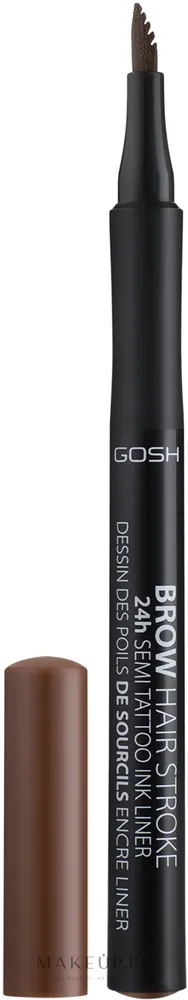 Gosh Copenhagen Kredka-liner do brwi - Карандаш-лайнер для бровей Gosh Brow Hair Stroke 24H Semi Tatoo Brow Liner водостойкий, стойкость до 24 часов, 1 мл, оттенок 01 - Brown