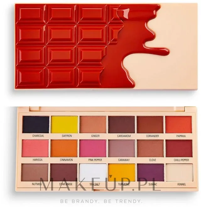 Палетка теней для век I Heart Revolution Chocolate Palette Cinnamon 18 оттенков