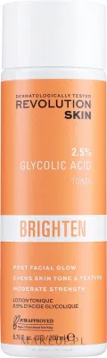 Очищающий тоник Revolution Skincare с 2,5% гликолевой кислотой и алоэ, 200 мл