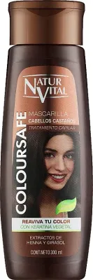 Маска для волос Natur Vital Coloursafe Henna Chestnut для каштановых окрашенных волос, хна и зародыши пшеницы, защита цвета, 300 мл