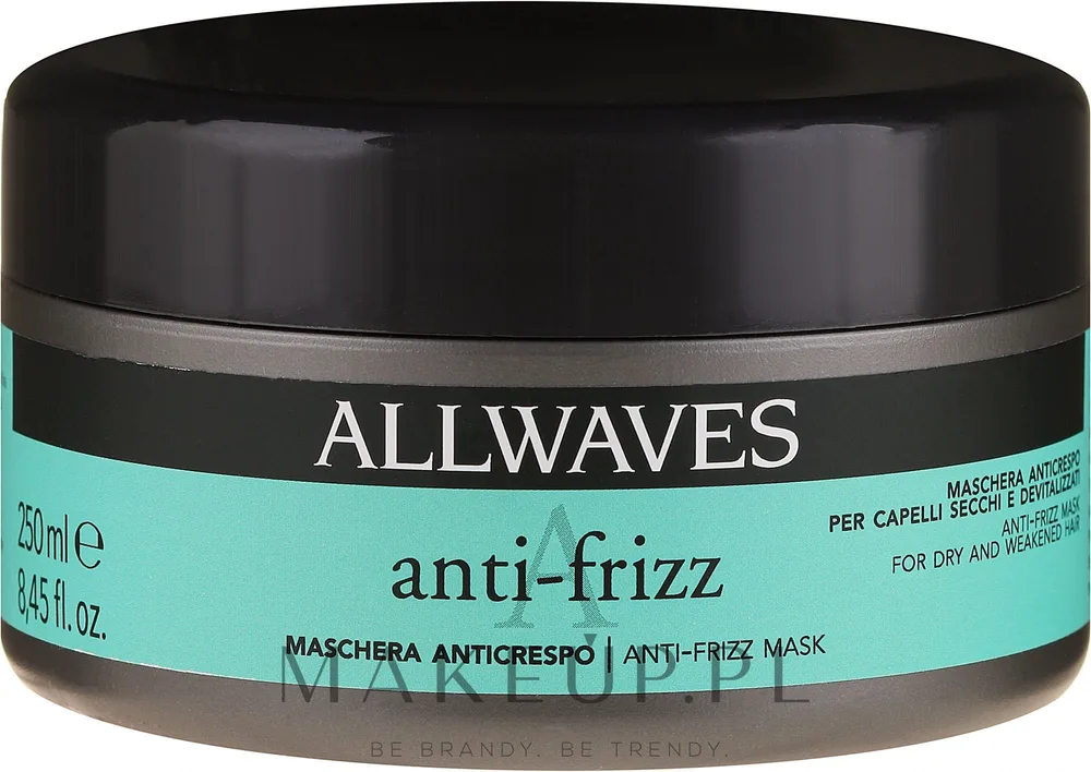 Маска для волос Allwaves Anti-Frizz для непослушных и вьющихся волос, против пушистости, дисциплина завитка, блеск, 1000 мл