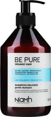 Мягкий шампунь Niamh Hairconcept Be Pure для частого использования с миндалём и васильком, 500 мл