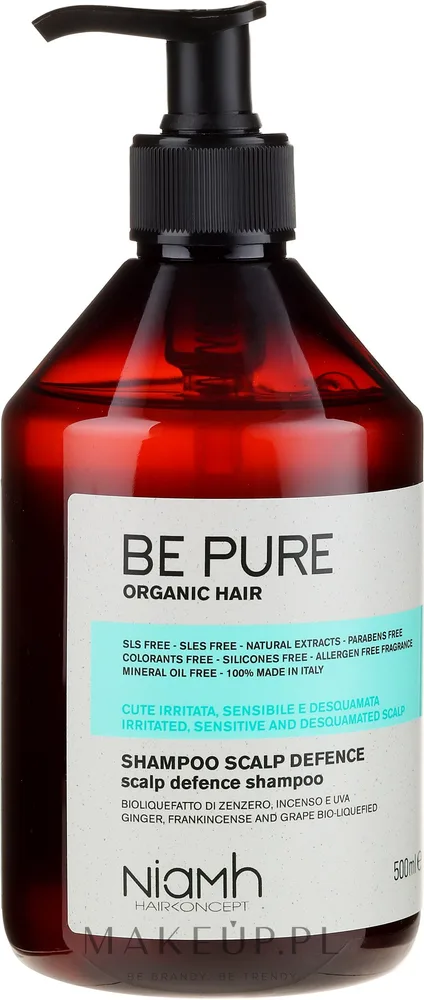 Успокаивающий шампунь Niamh Hairconcept Be Pure для чувствительной кожи головы с имбирём 500 мл