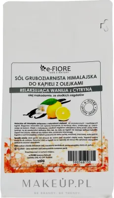 Соль для ванны гималайская E-Fiore, расслабляющая ваниль с лимоном, 900 г